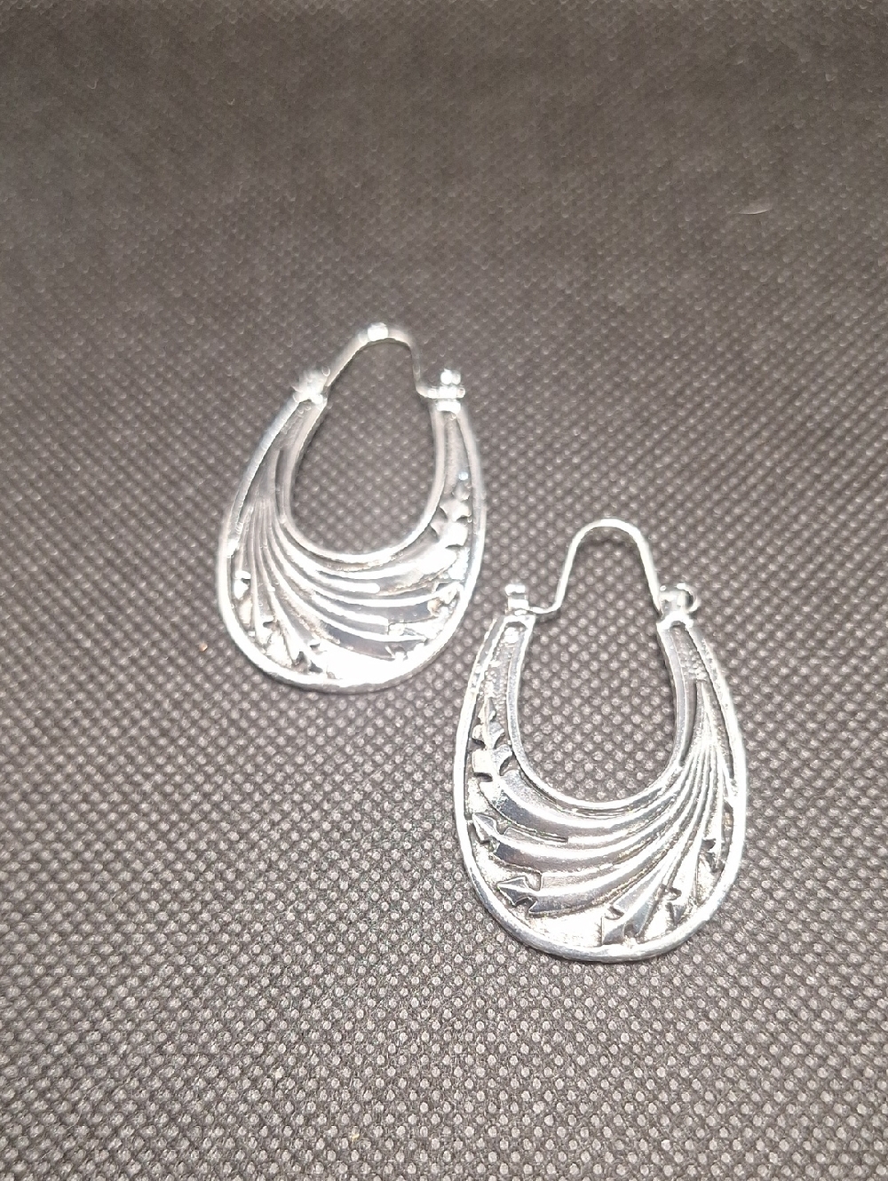 Sterling-Style Swirl Hoop Earrings - Silver